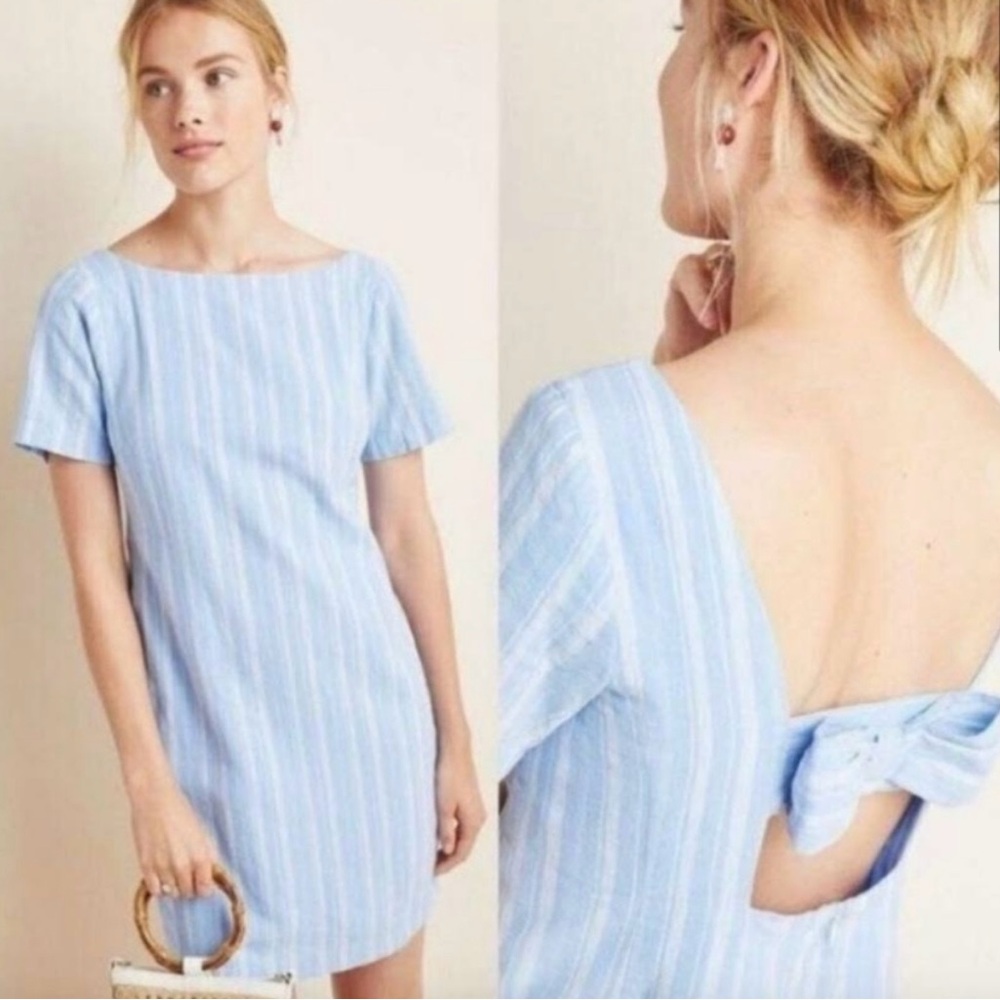 Anthropologie Cape May Back Bow Mini Dress